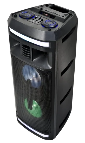 Altavoz de Audio Bluetooth con LED Dual 6,5 pulgadas inalámbrico DJ portátil PA fiesta Karaoke caja de sonido recargable Multimedia 5W altavoz ED